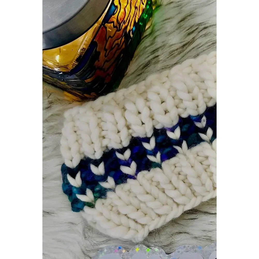 Hand Knit Into Your Heart Merino Wool Headband - Winter Ear Warmer